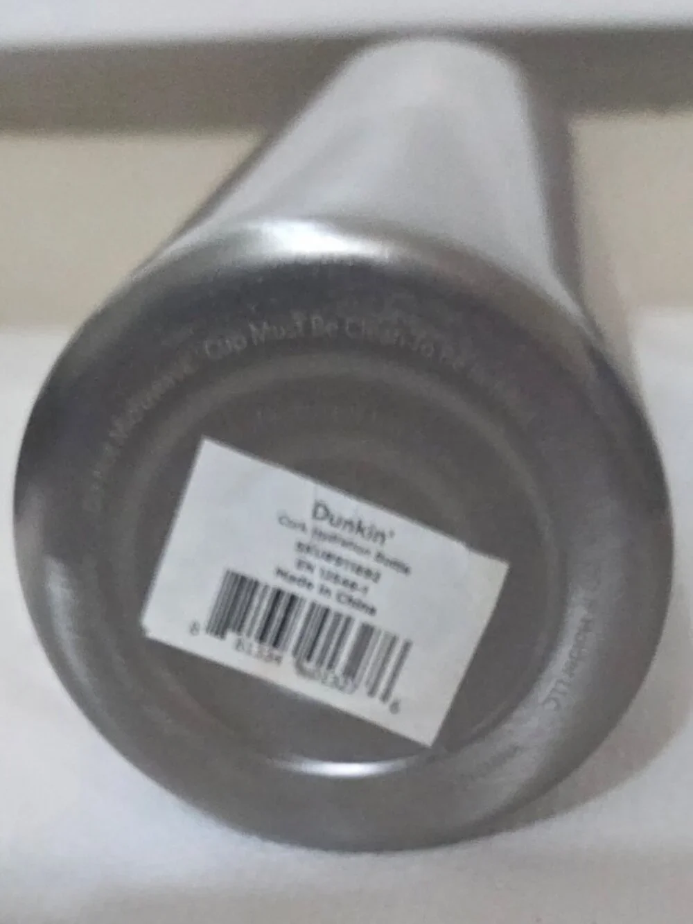 Dunkin Donuts Silver Stainless Seel Cork Hydration Water Bottle 28 Oz